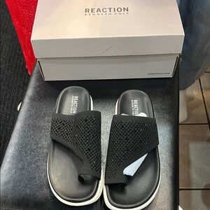 Kenneth Cole Reaction Black Perforated Slides
